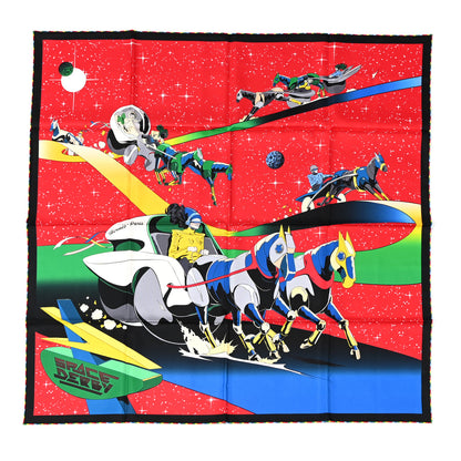 Hermes Silk Space Derby Scarf 90 Rouge Vert Multicolor 1 of 5