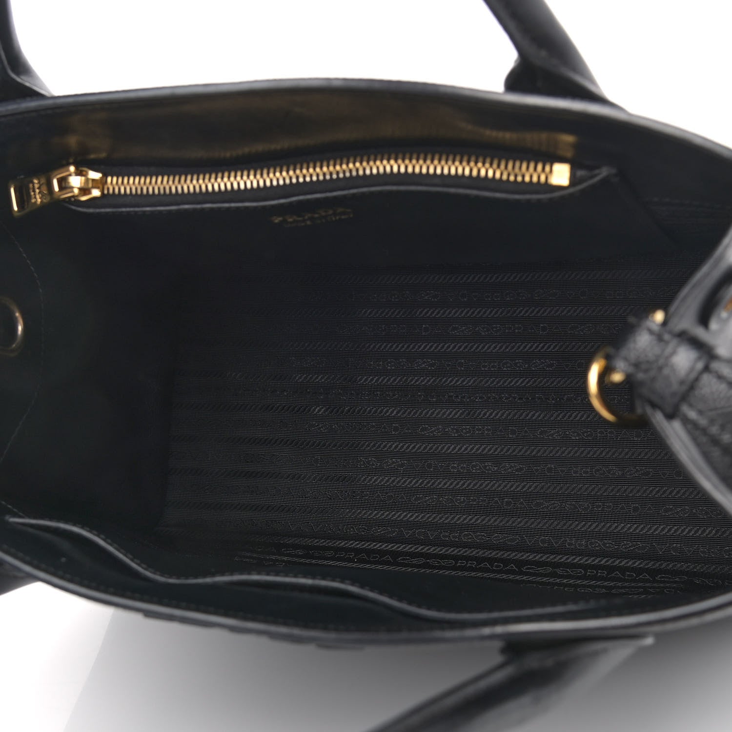 Prada Saffiano Cuir Calfskin Large Monochrome Top Handle Tote Black 5 of 12