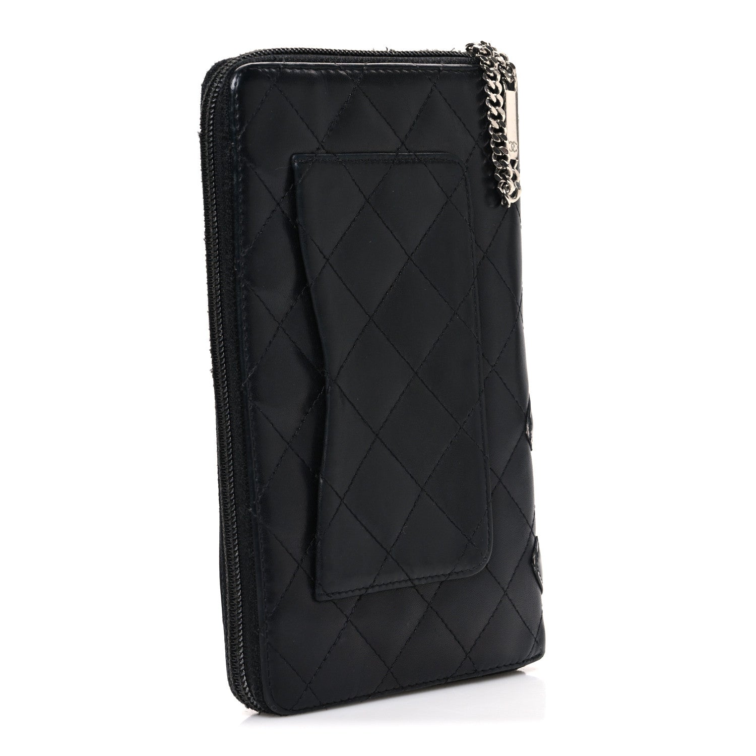 Chanel Calfskin Cambon Zip Around Organizer Wallet Black 3 of 10