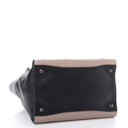 Prada Glace Calf Bi-Color Twin Pocket Tote Pomice Black 5 of 9