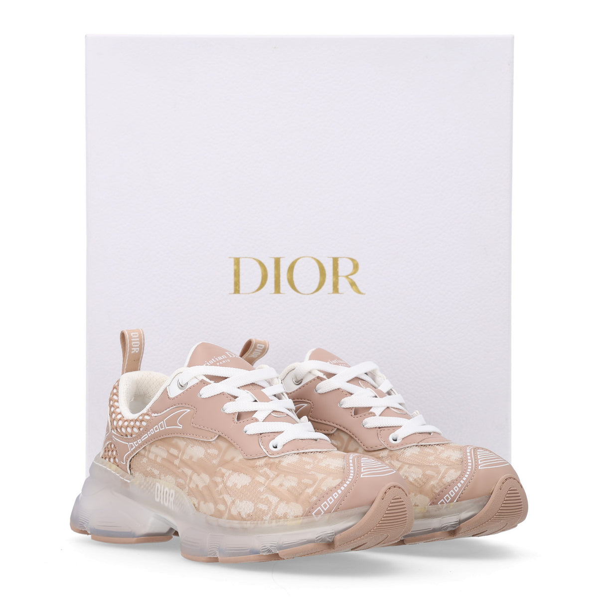Technical Fabric Rubber Oblique Dior Vibe Sneakers 37 White Nude