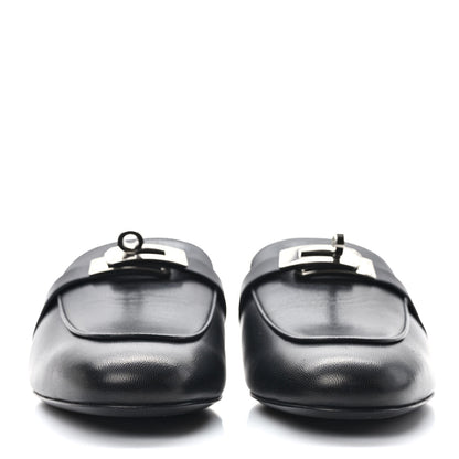 Hermes Goatskin Oz Mules 36 Black 2 of 8