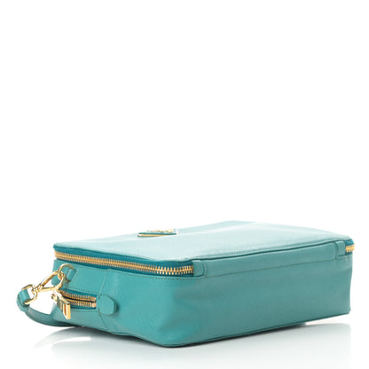 Prada Saffiano Double Zip Camera Bag Turchese 4 of 17