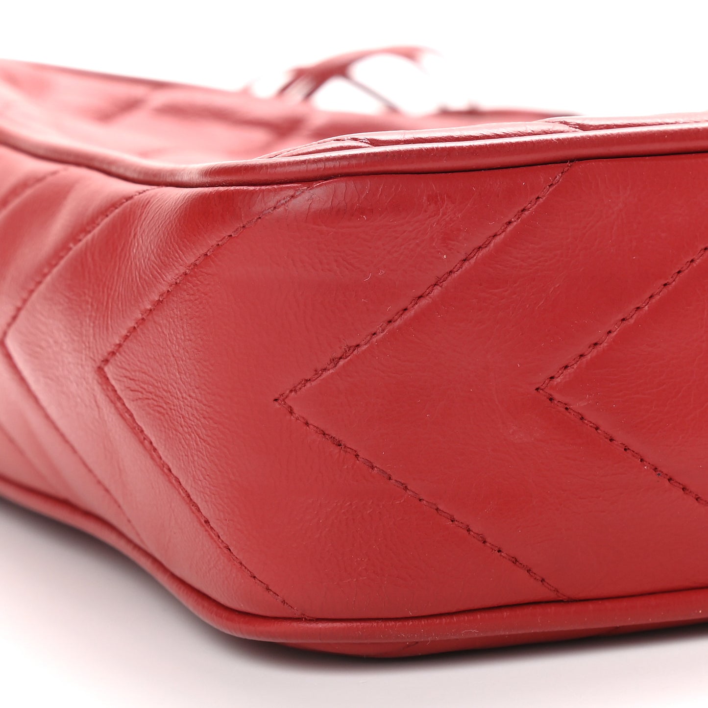 Lambskin Quilted Tassel Camera Case Red