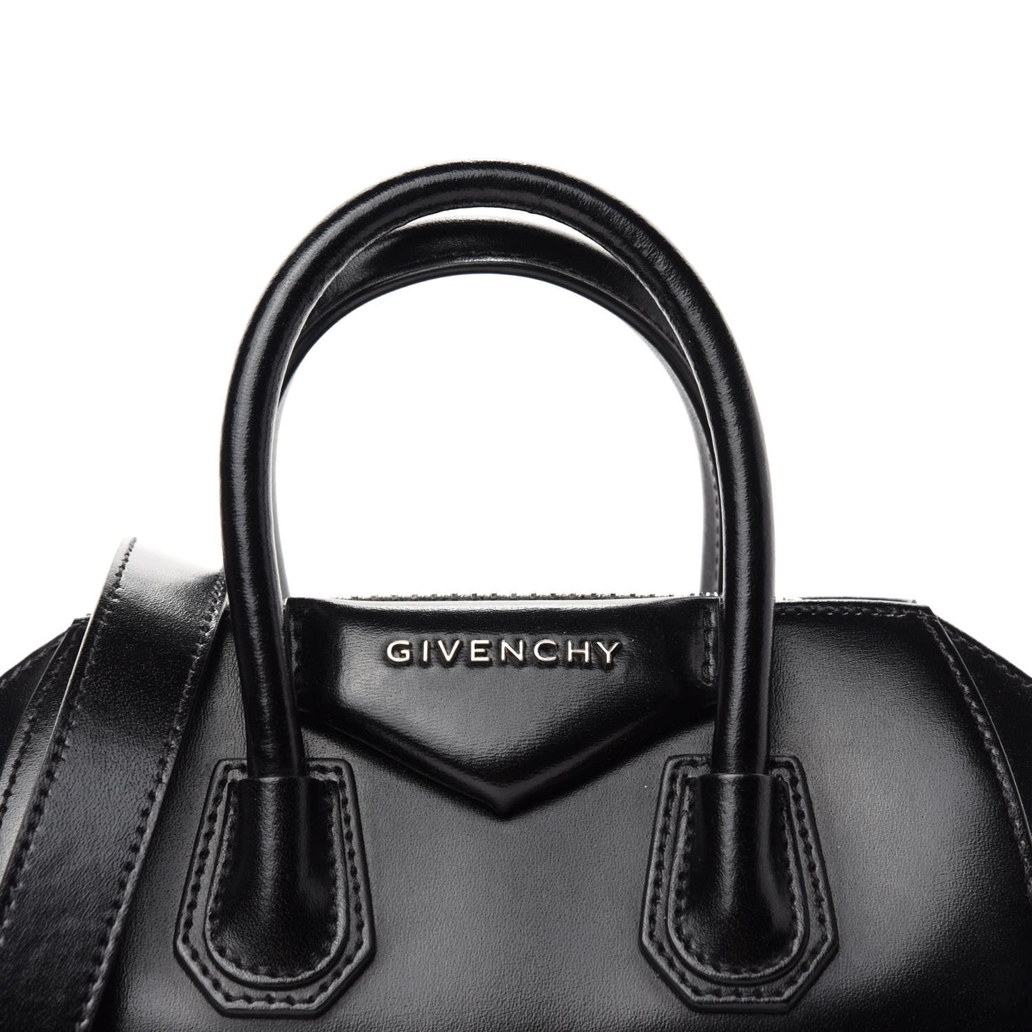 Shiny Lord Calfskin Mini Antigona Black