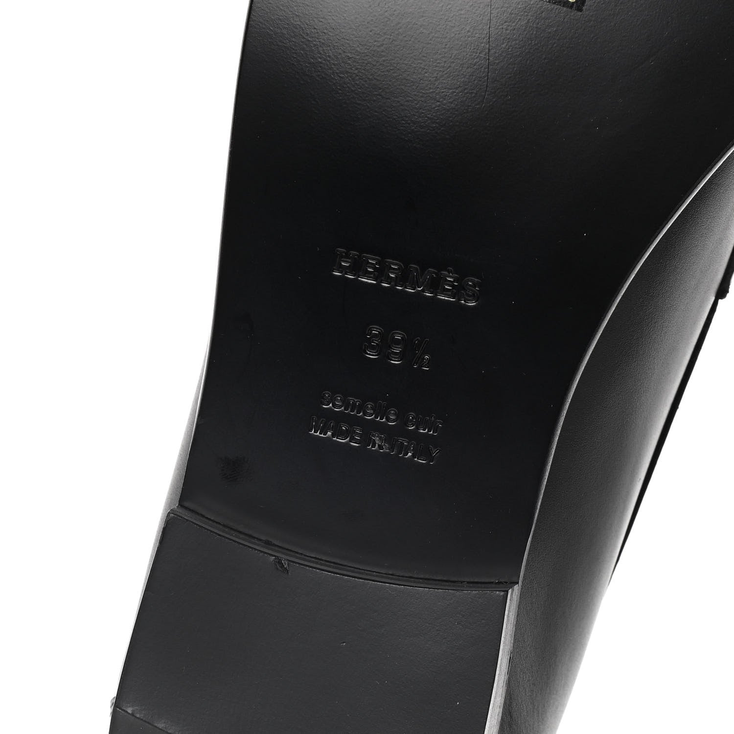 Hermes Calfskin Womens Destin Loafers 39.5 Black 8 of 10