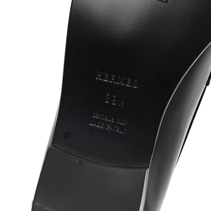 Hermes Calfskin Womens Destin Loafers 39.5 Black 8 of 10
