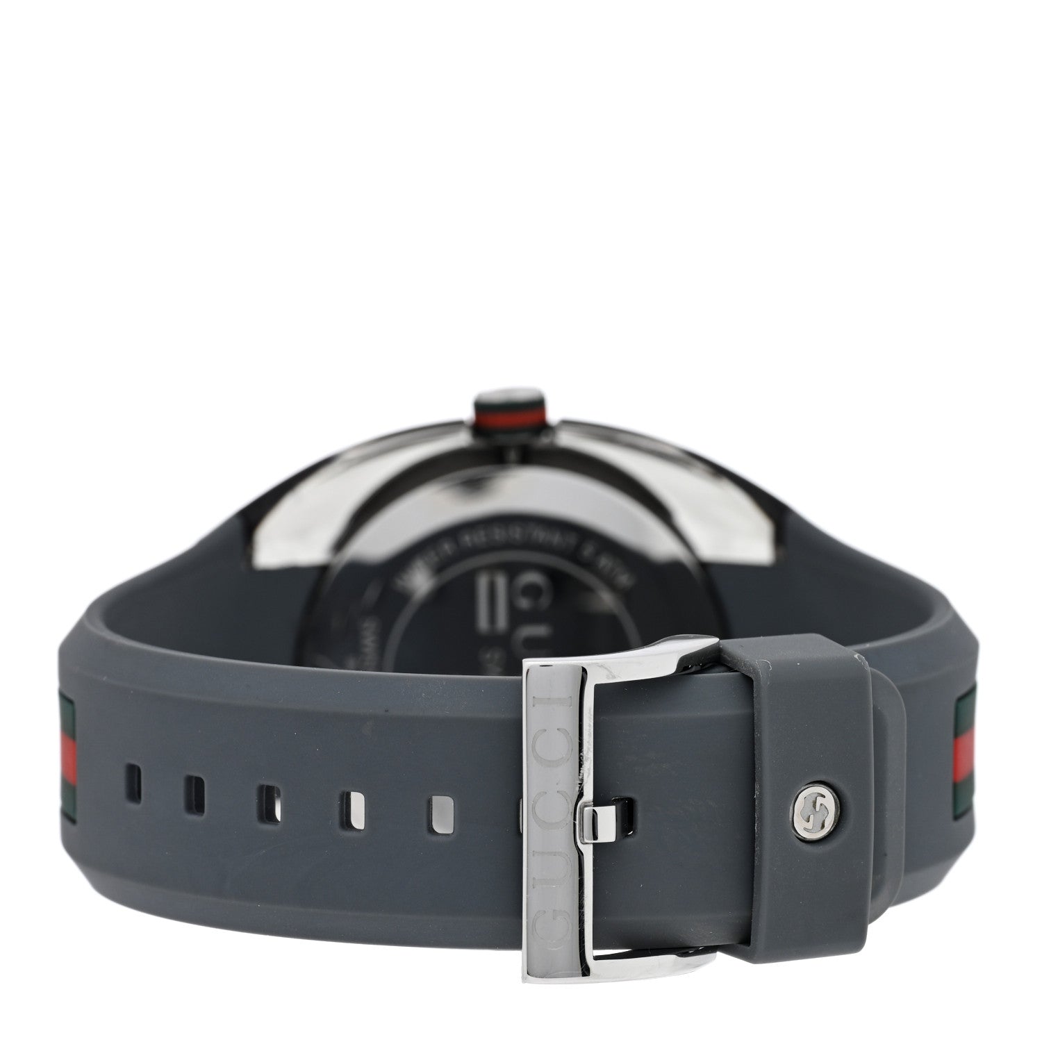 Gucci Stainless Steel Rubber 46mm Sync Web Quartz Watch Grey 3 of 4