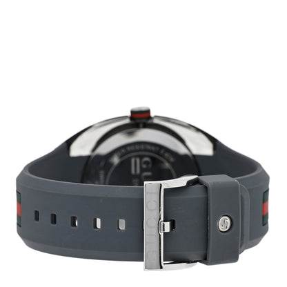 Gucci Stainless Steel Rubber 46mm Sync Web Quartz Watch Grey 3 of 4