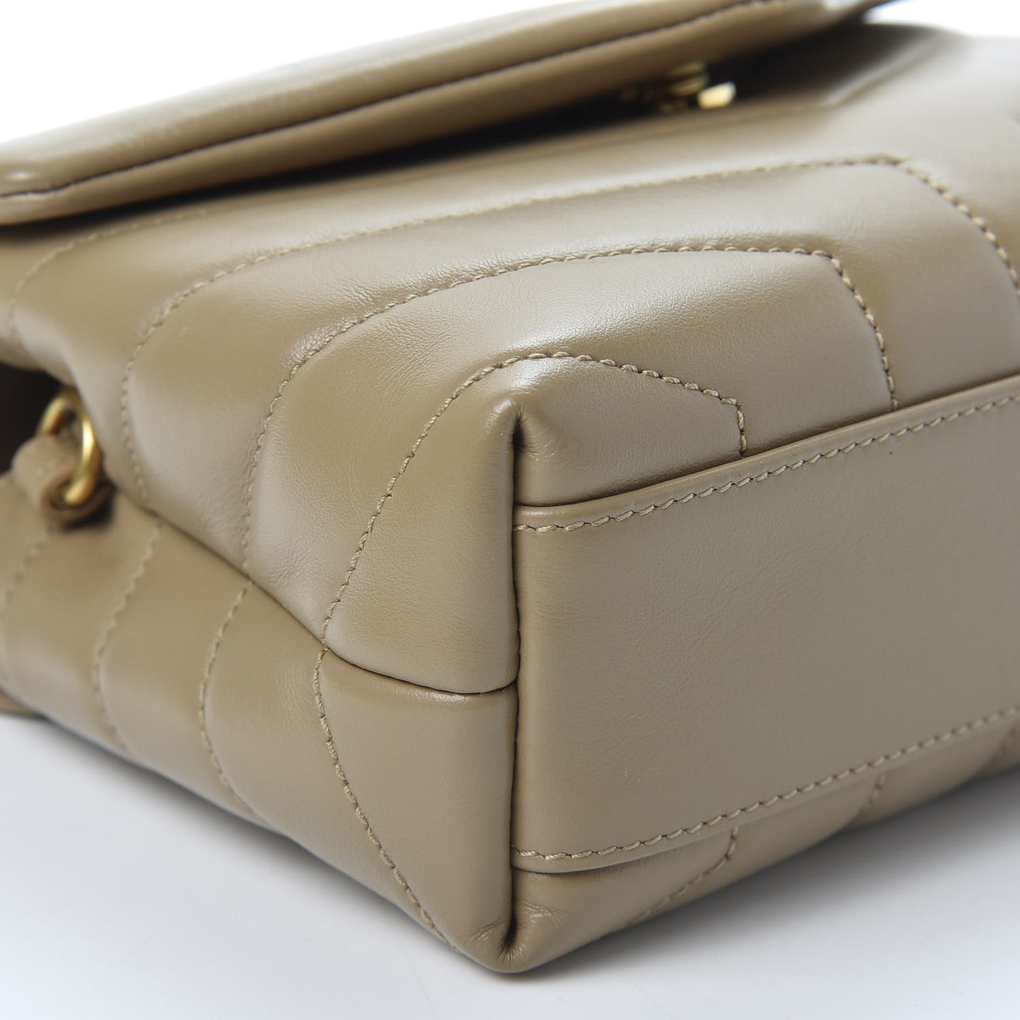 Calfskin Y Quilted Monogram Toy Loulou Crossbody Bag Dark Beige