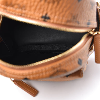 MCM Visetos Side Stud X-Mini Stark Backpack Cognac 5 of 11