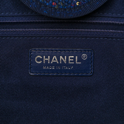 Chanel Calfskin Sequin Medium Deauville Tote Blue Multicolor 6 of 11