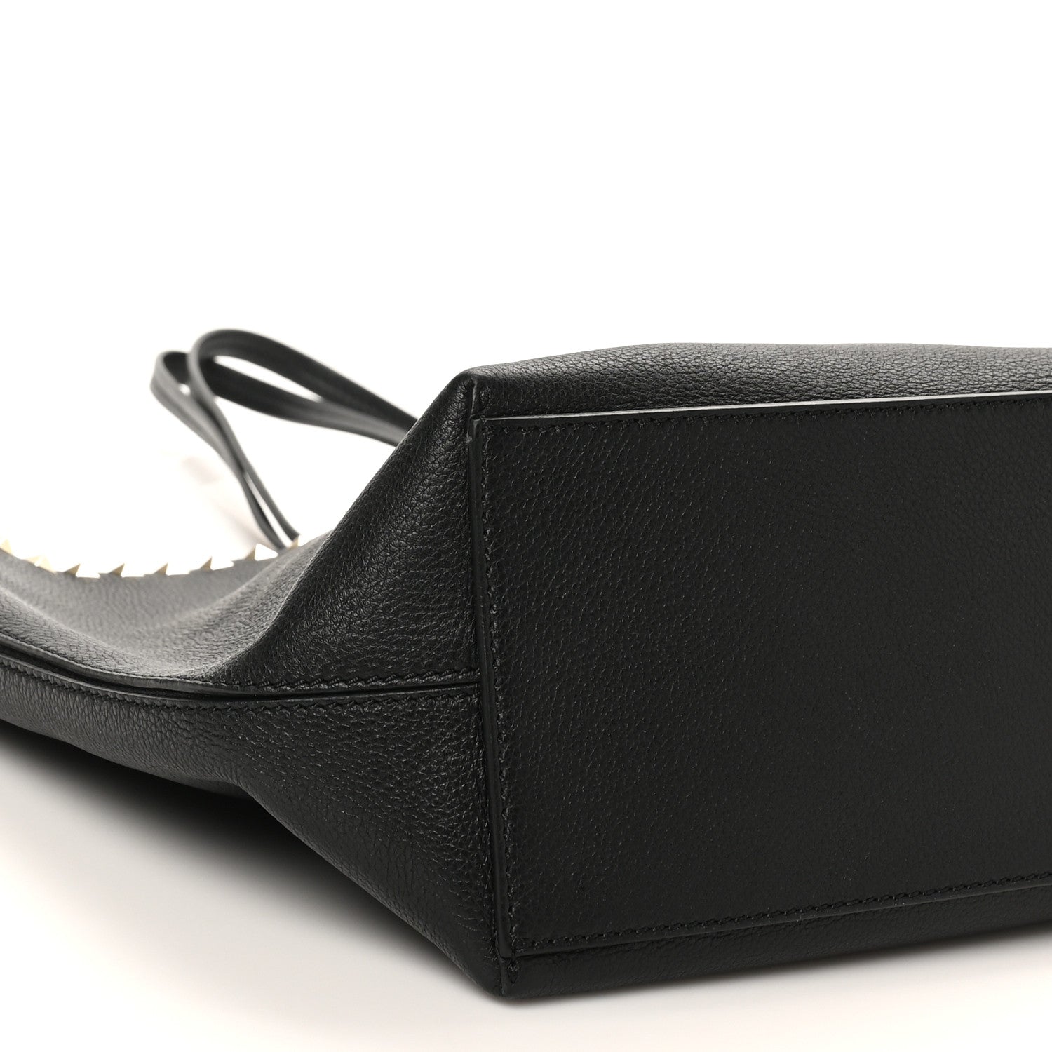 Valentino Garavani Grained Calfskin Rockstud Shoulder Tote Black 8 of 9