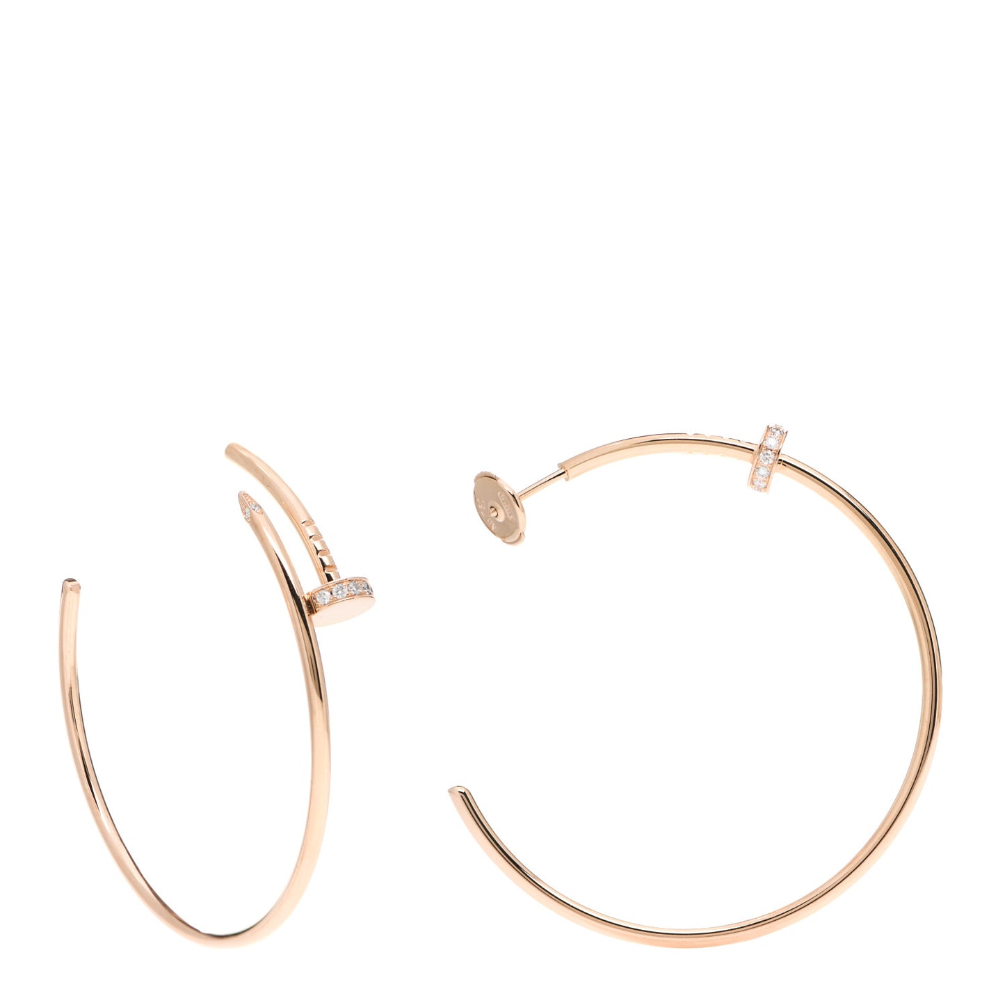 18K Pink Gold Diamond Juste Un Clou Hoop Earrings