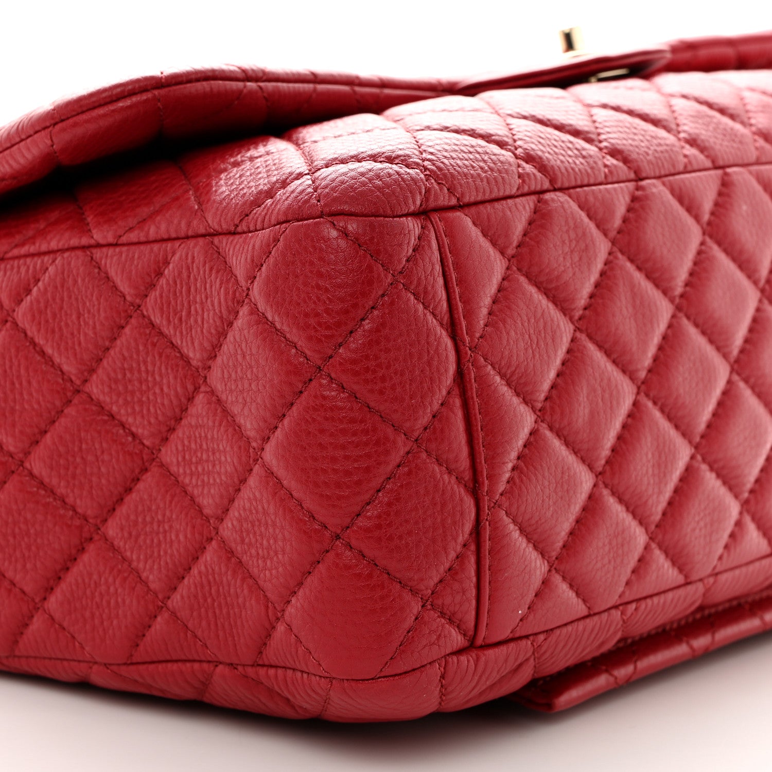 Chanel Metallized Calfskin Quilted Small XXL Travel Flap Bag Red 9 of 10