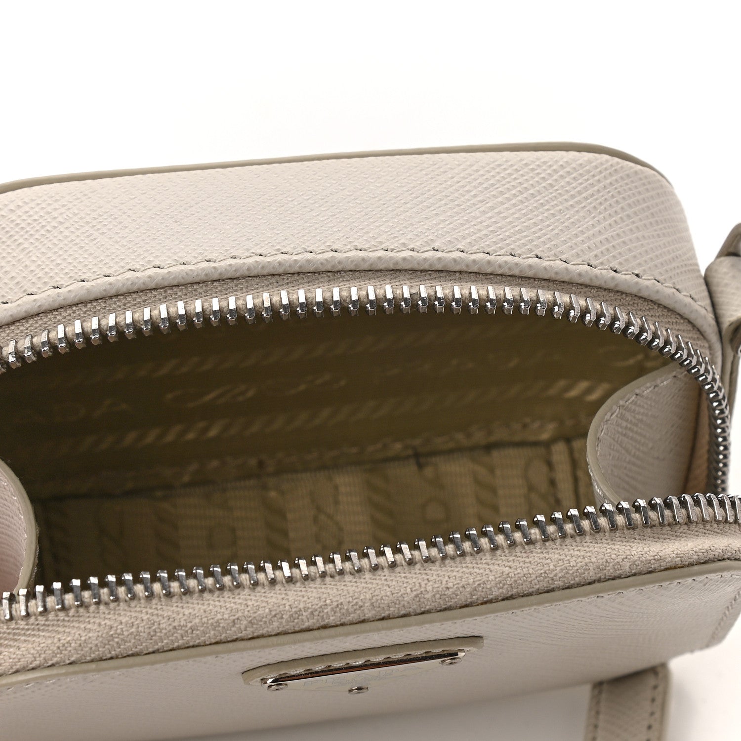 Prada Saffiano Travel Metal Triangle Logo Mini Pouch Shoulder Bag Talsco 5 of 8