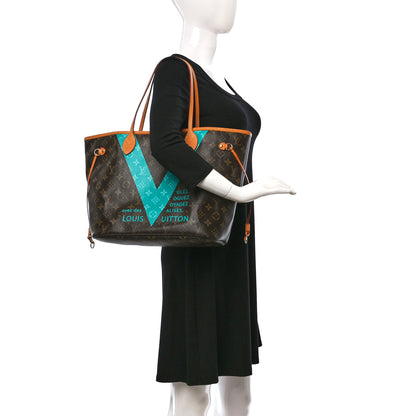 Louis Vuitton LOUIS VUITTON Monogram V Neverfull MM Turquoise 2 of 9
