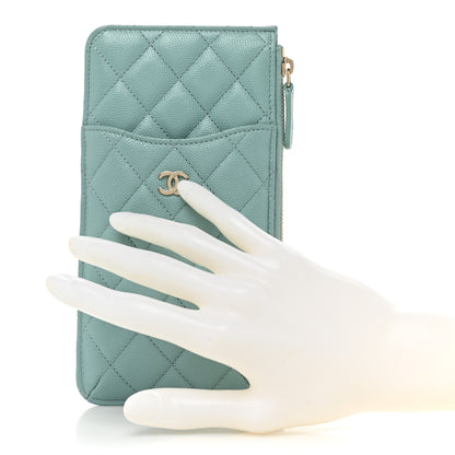 Chanel Caviar Quilted Classic iPhone Pouch Blue 2 of 12