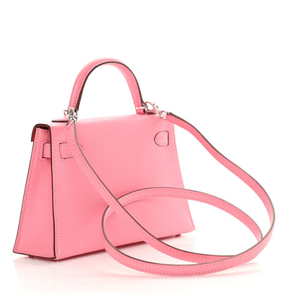 Hermes Chevre Mysore Verso Mini Kelly Sellier 20 Rose Confetti Sanguine 4 of 12