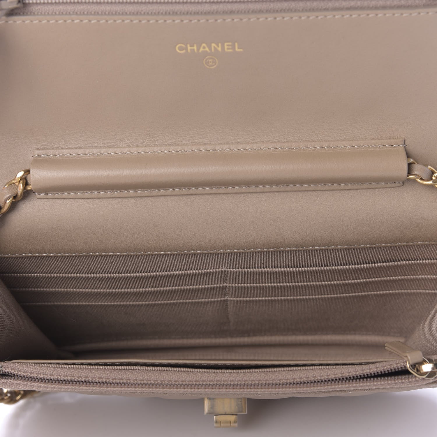 Chanel Metallic Aged Calfskin Reissue Wallet On Chain WOC Gold 5 of 11