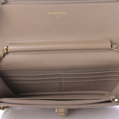 Chanel Metallic Aged Calfskin Reissue Wallet On Chain WOC Gold 5 of 11