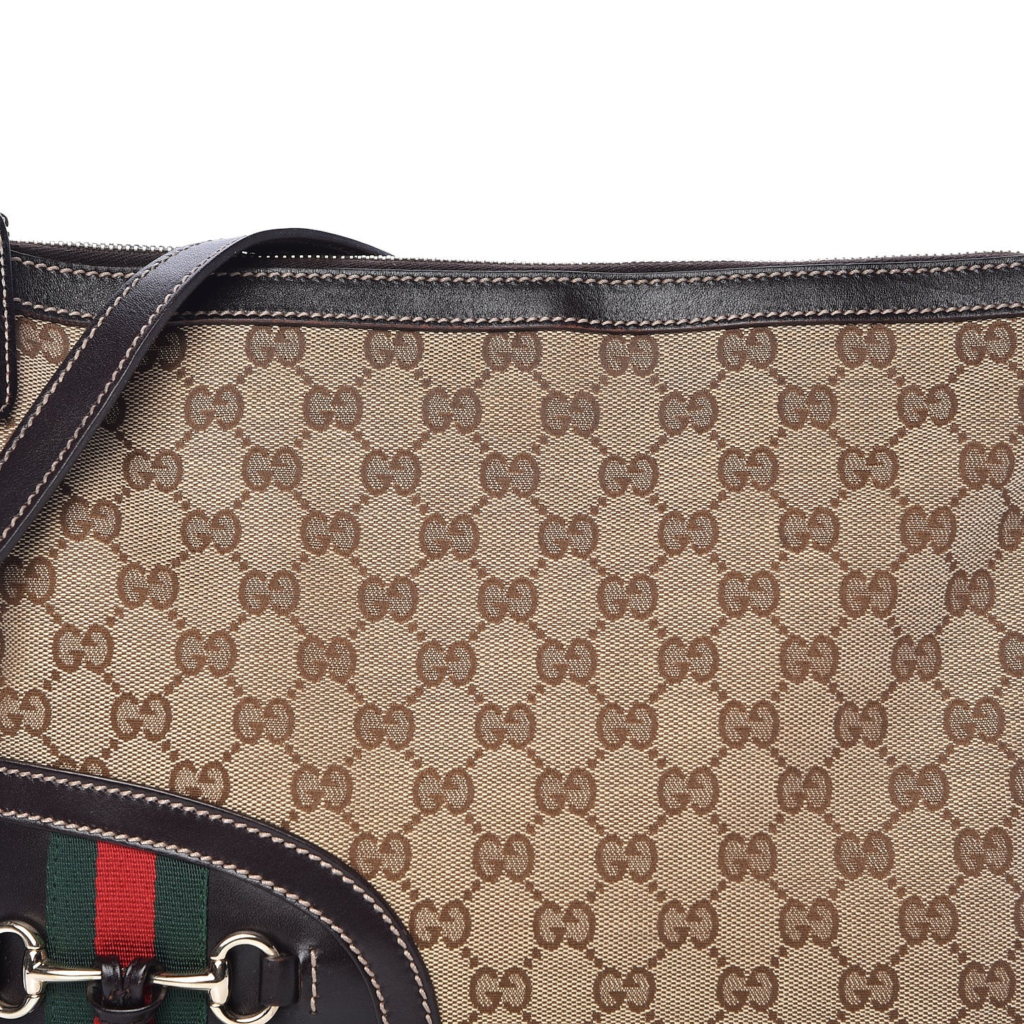 Monogram Horsebit Tassel Messenger Bag Dark Brown