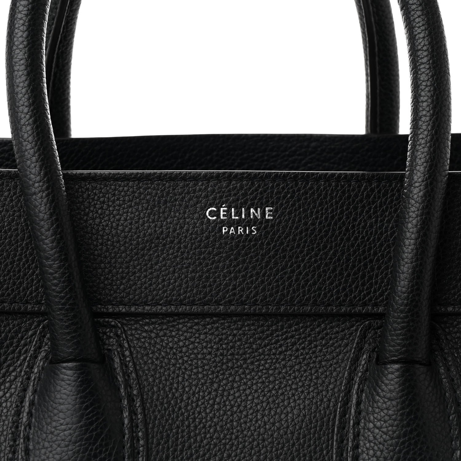 Celine Drummed Calfskin Mini Luggage Black 8 of 10