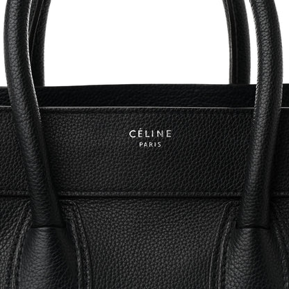 Celine Drummed Calfskin Mini Luggage Black 8 of 10