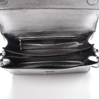 Miu Miu Goatskin Madras Top Handle Bag Silver 6 of 11