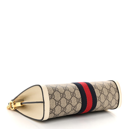 Gucci GG Supreme Monogram Textured Calfskin Web Small Ophidia Chain Shoulder Bag Beige Ebony Mystic White 4 of 10