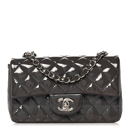 Chanel Patent Calfskin Quilted Mini Rectangular Flap Grey 1 of 11