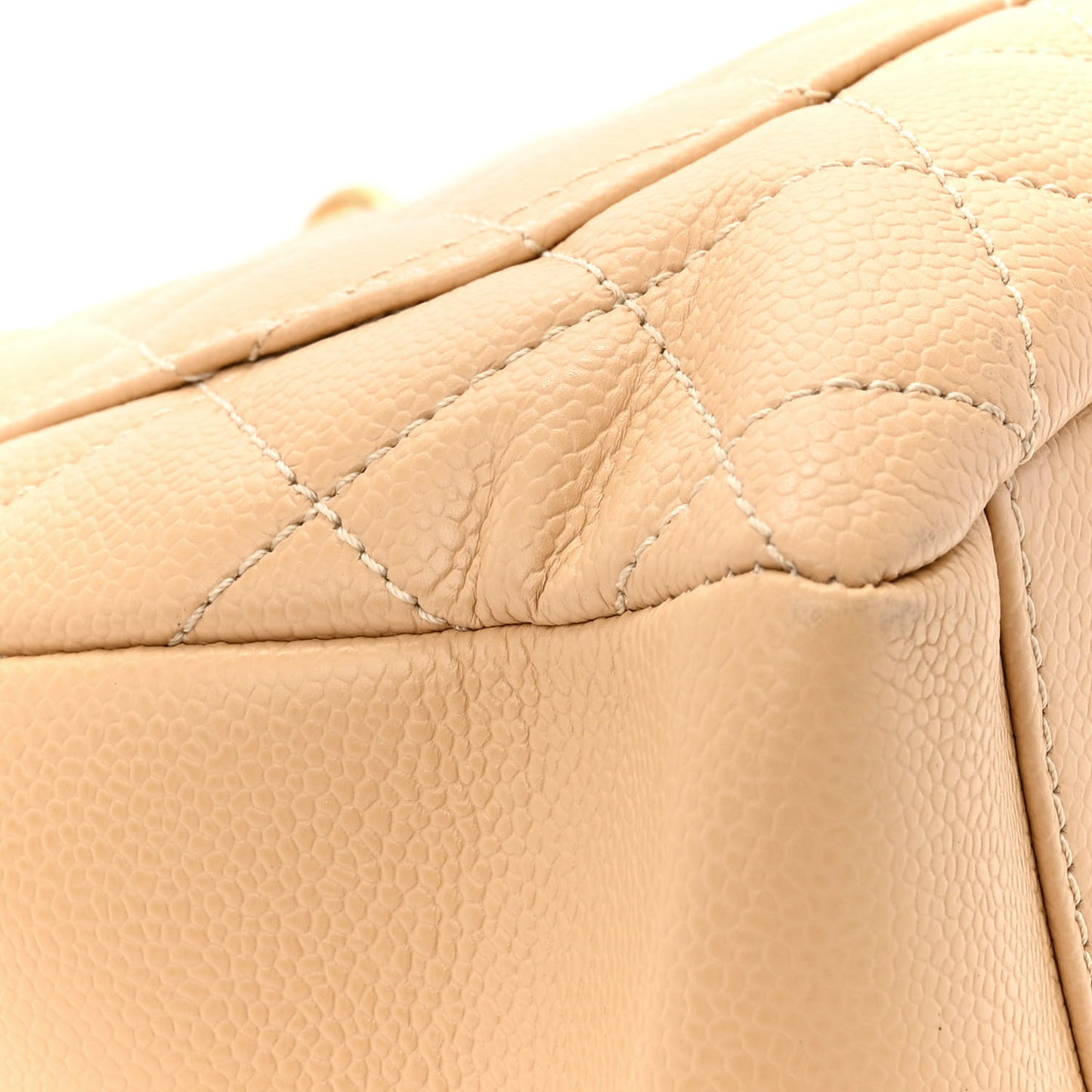 Caviar Quilted Grand Shopping Tote GST Beige Clair