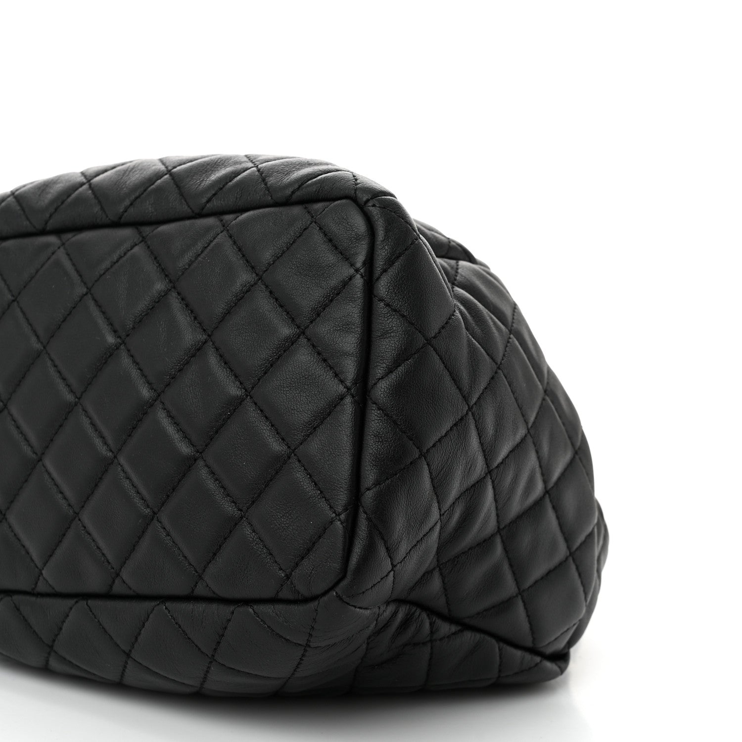 Chanel Lambskin Quilted CC Chain Drawstring Tote Black 10 of 10