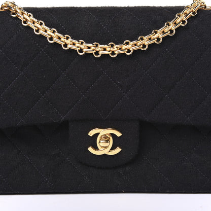 Chanel Jersey Quilted Medium Double Flap Black 11 of 19