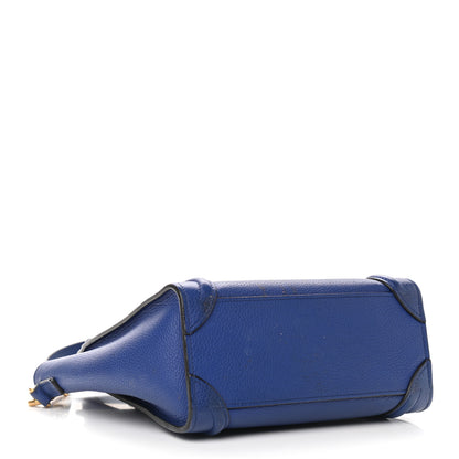 Celine Drummed Calfskin Nano Luggage Indigo 4 of 21