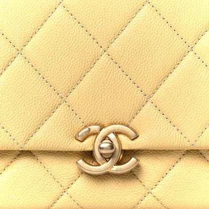 Chanel Shiny Caviar Quilted Small Chain Melody Flap Yellow 8 of 10