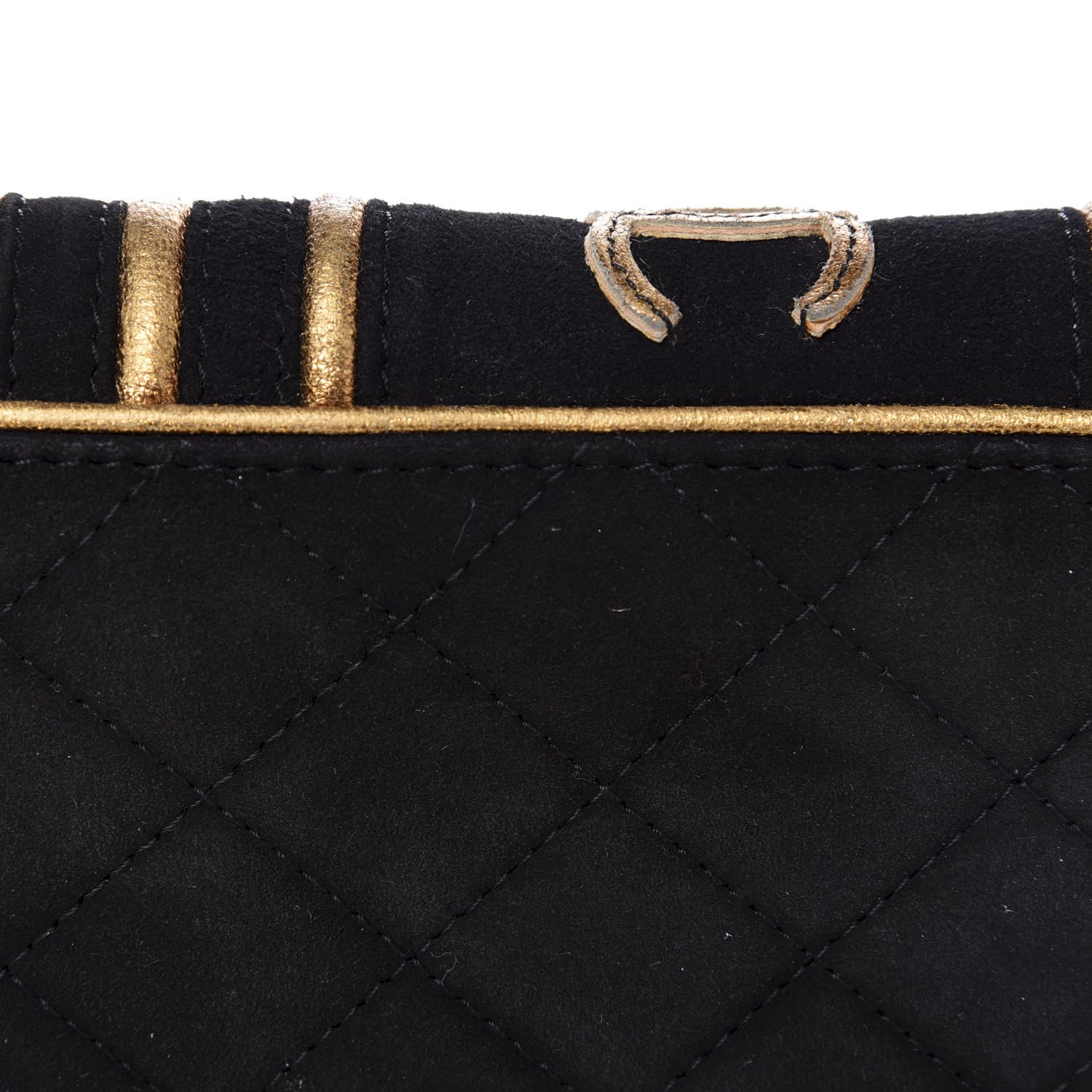 Chanel Suede Quilted Bible Book CC Clutch Black 9 of 9