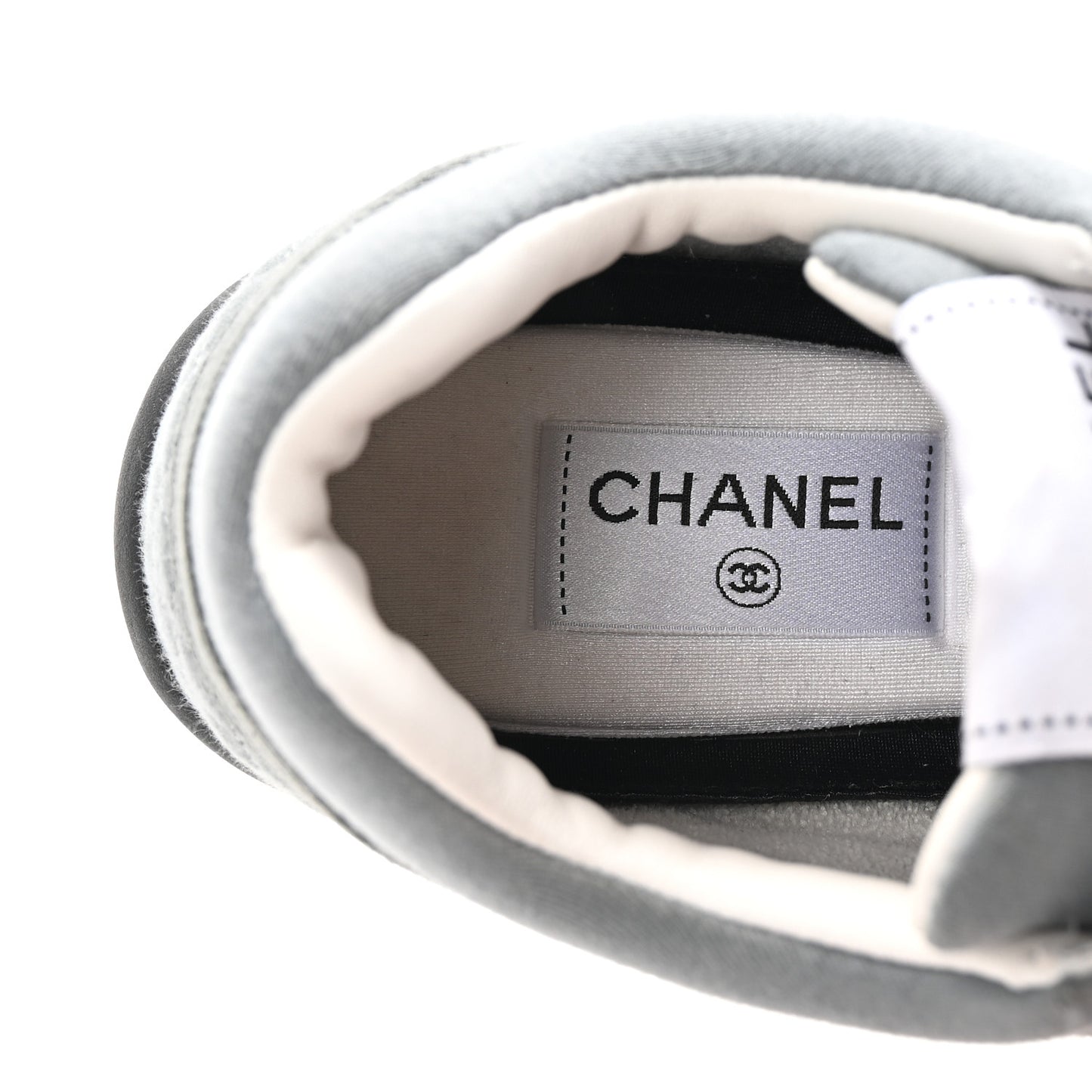 Fabric Suede Calfskin Quilted CC Sneakers 40 Dark Grey