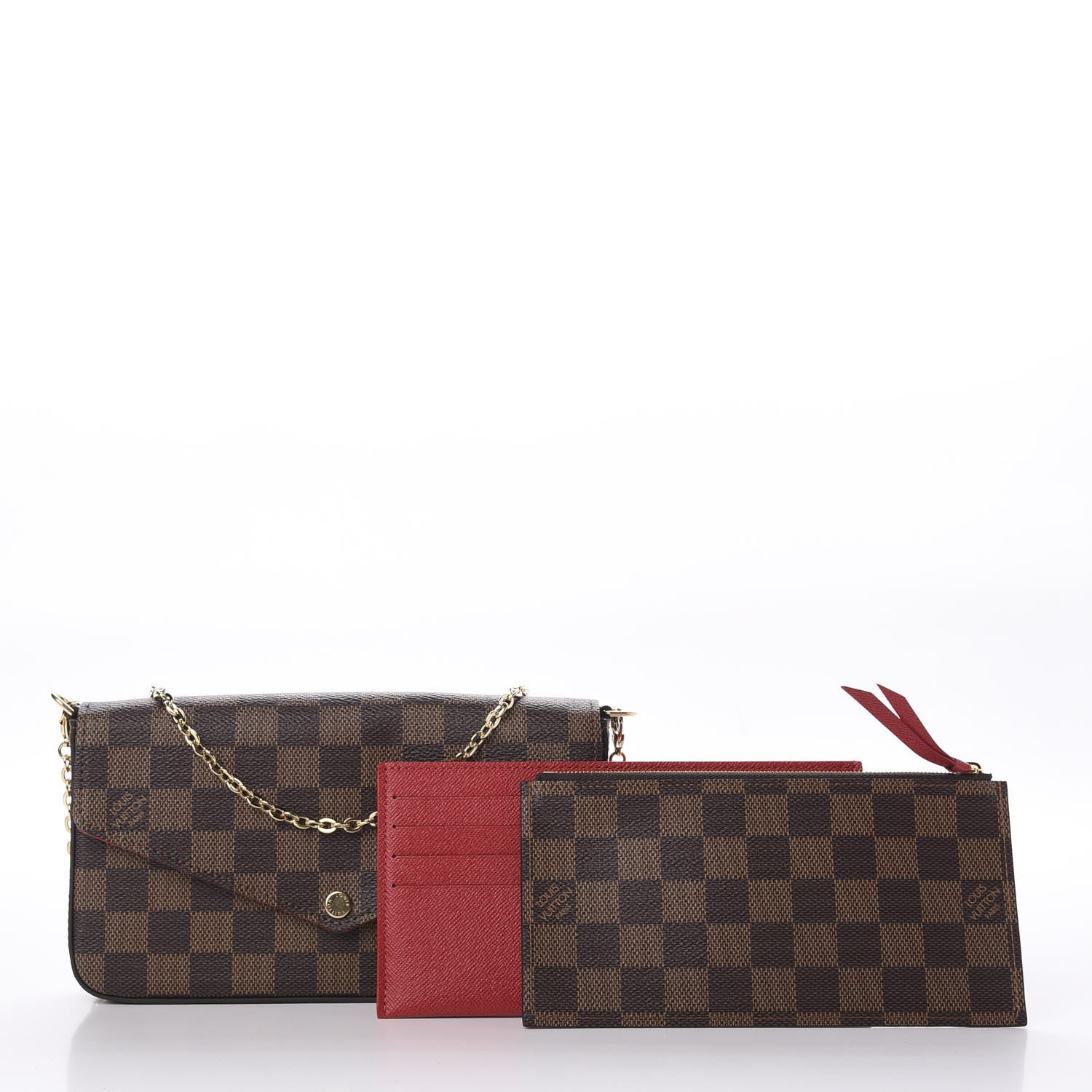 Louis Vuitton Damier Ebene Pochette Felicie Chain Wallet 11 of 11