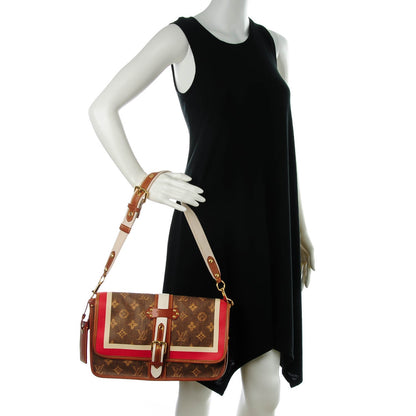Louis Vuitton Monogram Rayures Tisse Clutch Red 2 of 8