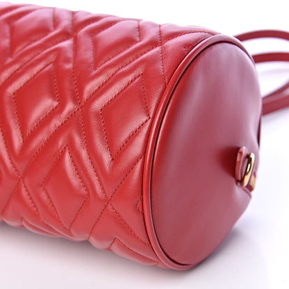 Miu Miu Soft Calf Quilted Cylinder Shoulder Bag Fuoco 10 of 10