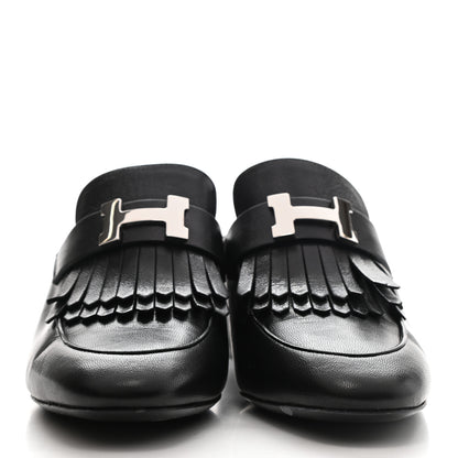 Hermes Goatskin Tuileries Mules 37 Black 2 of 13