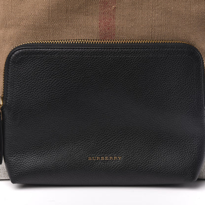 Burberry Mega Check Calfskin Abbeydale Simple Backpack Black Camel 8 of 8