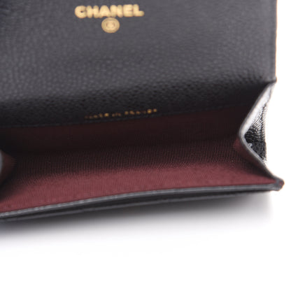 Chanel Caviar Quilted Flap Card Holder Wallet Black 4 of 8
