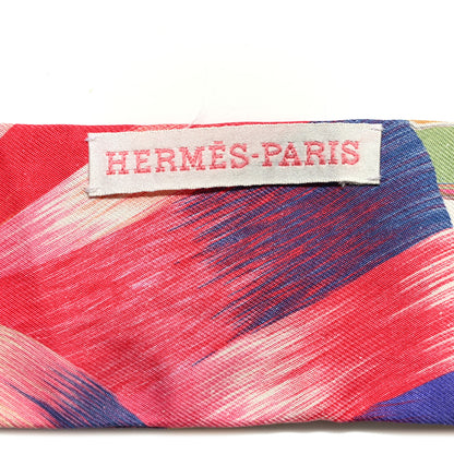 Hermes Silk Marble Silk Twilly Rose Vert Violet 4 of 5