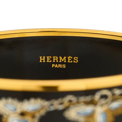 Hermes Enamel Printed Wide Bracelet 65 Black 5 of 5
