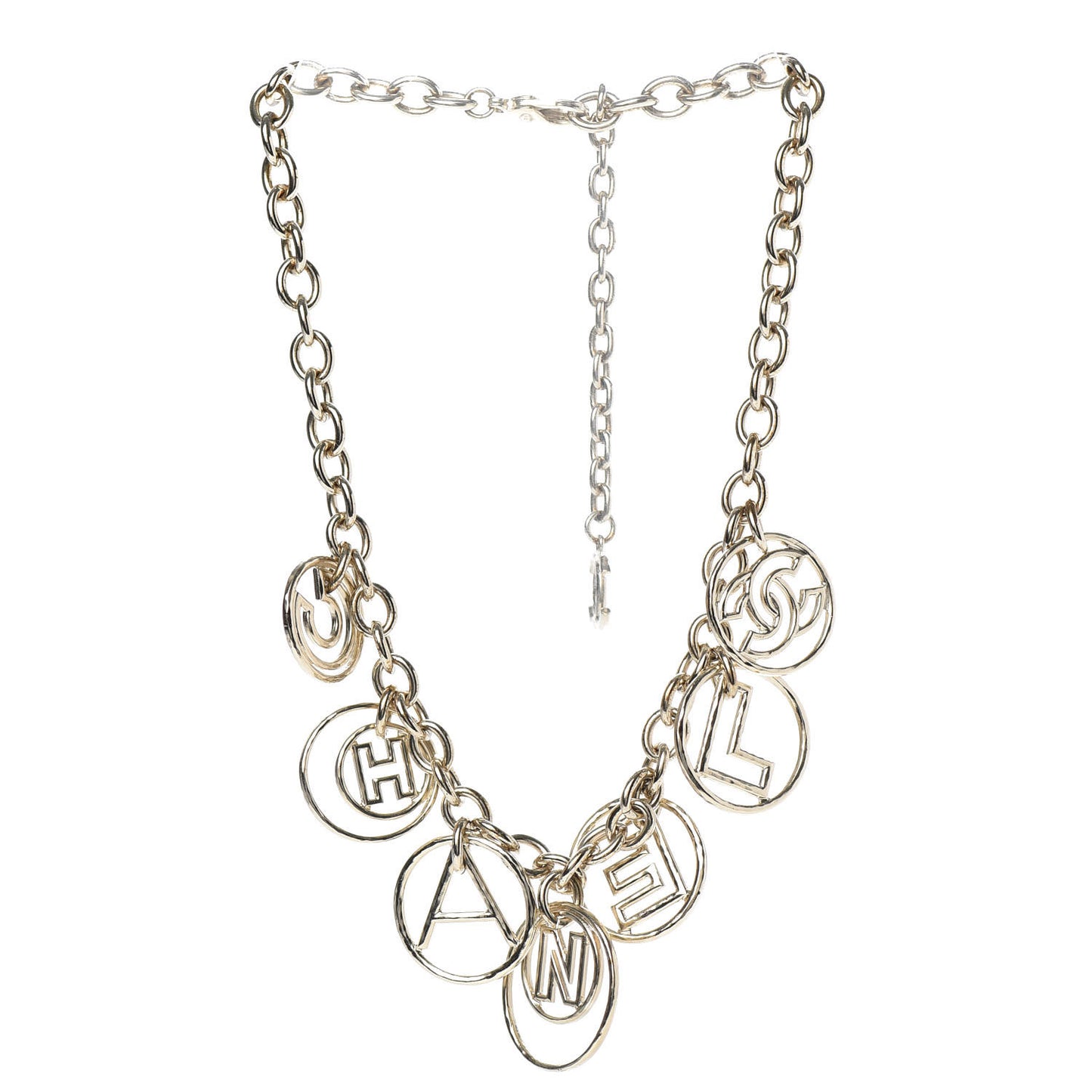 Metal Hoop Cuba Logo Necklace Gold