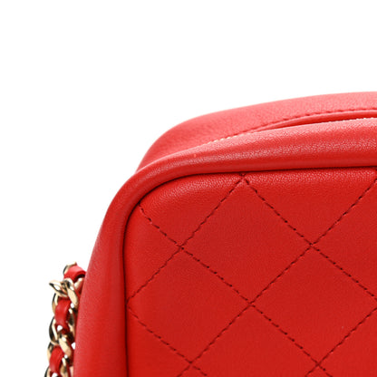 Chanel Goatskin Stitched Casual Trip North South Camera Case Red 11 of 11
