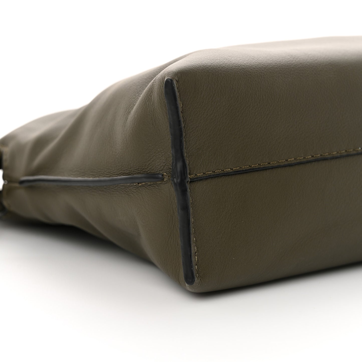 Calfskin Mini Flamenco Knot Clutch Vintage Khaki