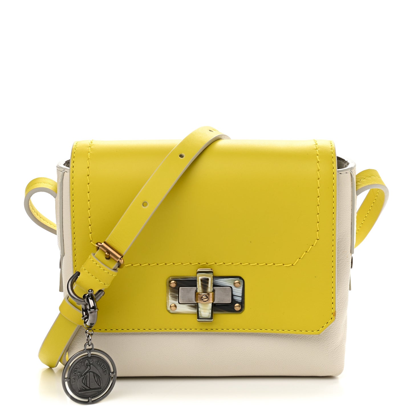 Calfskin Mini Happy Edgy Crossbody Jaune